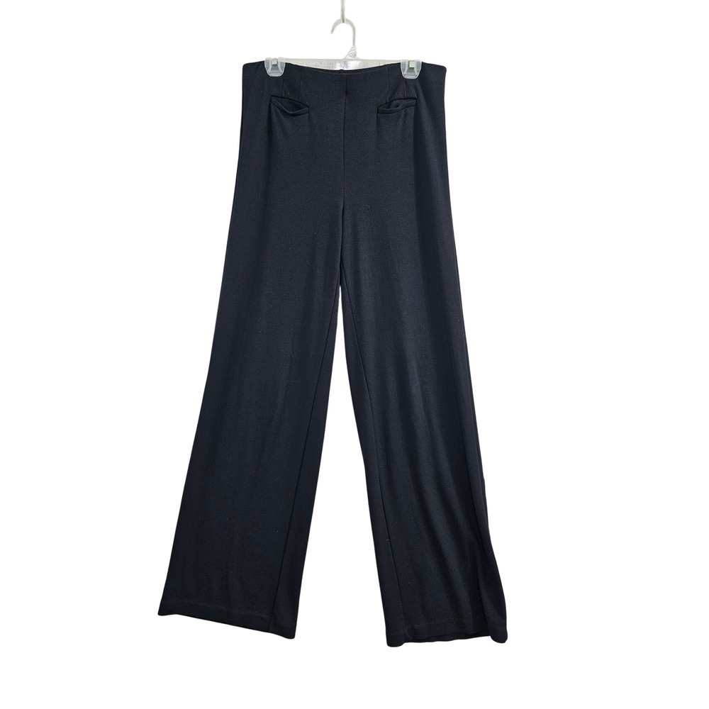 J.‎ Jill Ponte Knit Wide Leg Pants Womens Medium Black Stretch Trousers Career